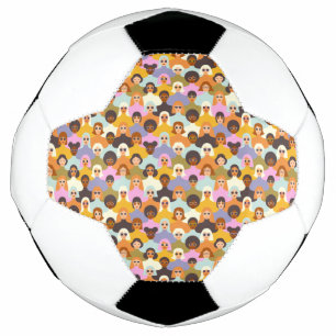 Balón De Fútbol Patrón de las mujeres retro del mundo