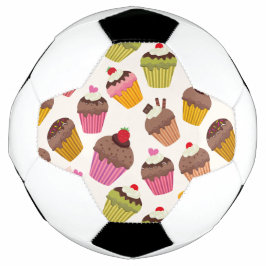 Balón De Fútbol Patrón de magdalena, patrón de muffin, chocolate, 