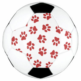 Balón De Fútbol Patrón De Paws, Paws De Perro, Papas Rojas