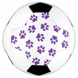 Balón De Fútbol Patrón De Paws, Paws De Perro, Paws Púrpura