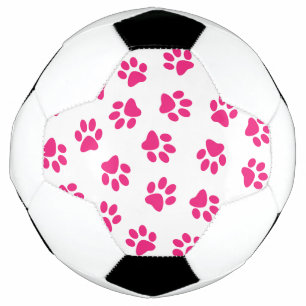 Balón De Fútbol Patrón De Paws, Paws De Perro, Paws Rosados