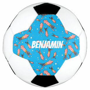 Balón De Fútbol Patrón de personalizado de calamar rosa gracioso