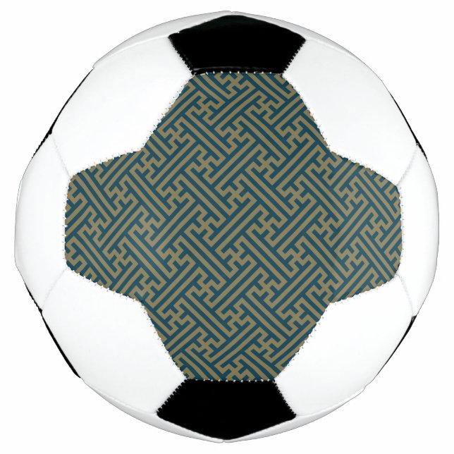 Balón De Fútbol Patrón de Sayagata, japonés, oro y azul de la Mari (Anverso)
