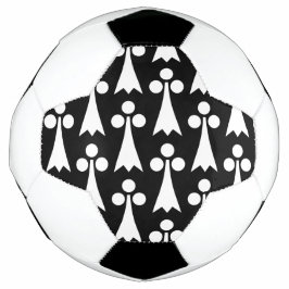 Balón De Fútbol Patrón Ermine, patrón medieval, blanco sobre negro
