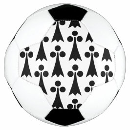 Balón De Fútbol Patrón Ermine, patrón medieval, negro sobre blanco