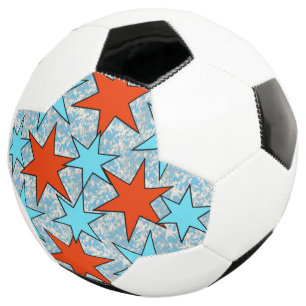 Balón De Fútbol Patrón Estrella azul y roja