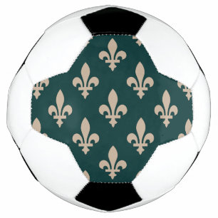Balón De Fútbol Patrón Fleur de Lis, crema francesa real sobre ver