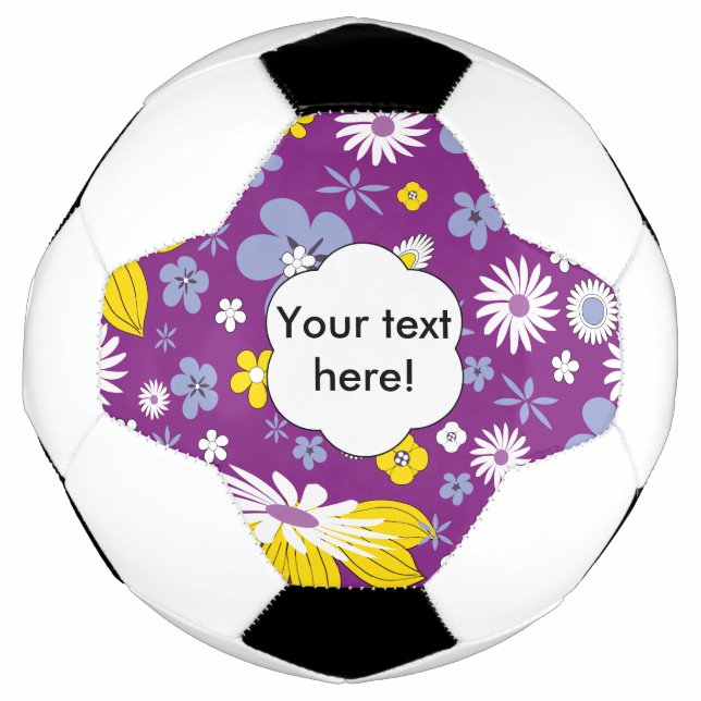 Balón De Fútbol Patrón floral sin foco (Anverso)