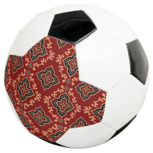 Balón De Fútbol Patrón geométrico rojo / impresión india
