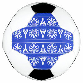 Balón De Fútbol Patrón griego árabe-mediterráneo azul