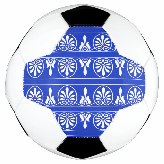 Balón De Fútbol Patrón griego árabe-mediterráneo azul (Anverso)