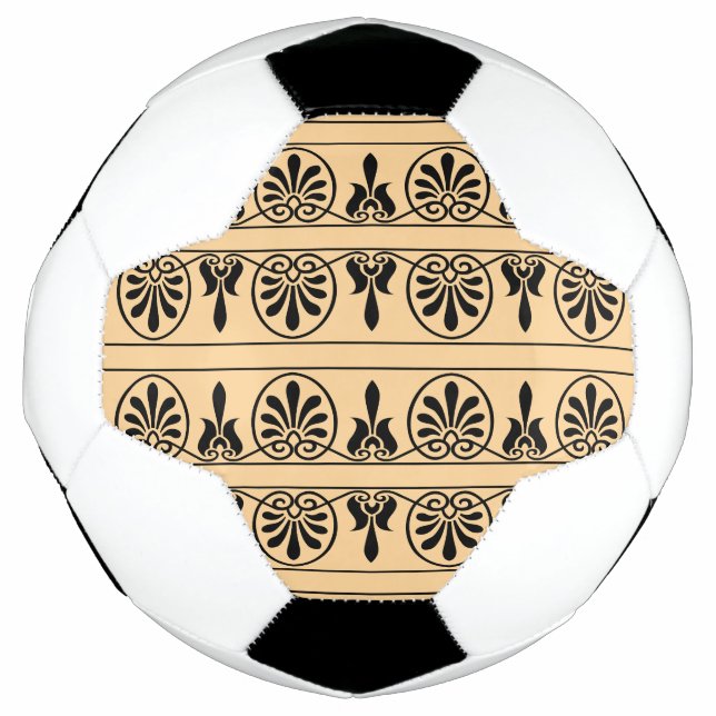 Balón De Fútbol Patrón griego árabe-mediterráneo marrón (Anverso)