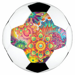 Balón De Fútbol Patrón retro falso Resumen bohemio