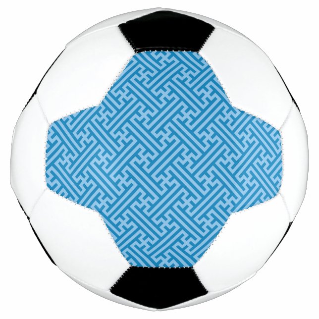 Balón De Fútbol Patrón Sayagata, japonés, azul y azul bebé (Anverso)