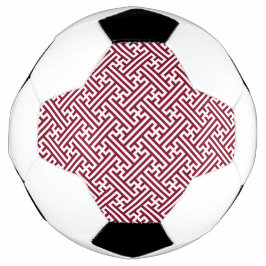 Balón De Fútbol Patrón Sayagata, japonés, borgoñoso y blanco
