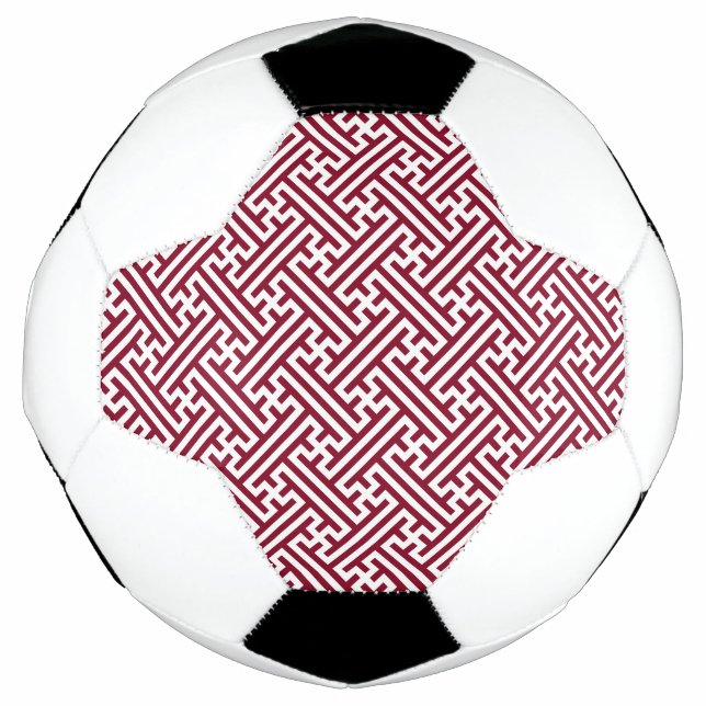 Balón De Fútbol Patrón Sayagata, japonés, borgoñoso y blanco (Anverso)