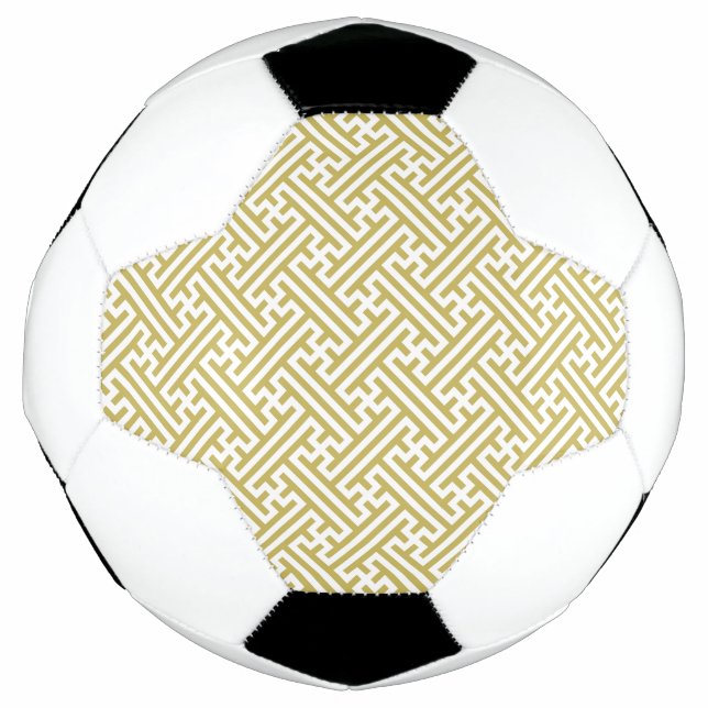 Balón De Fútbol Patrón Sayagata, japonés, dorado y blanco (Anverso)