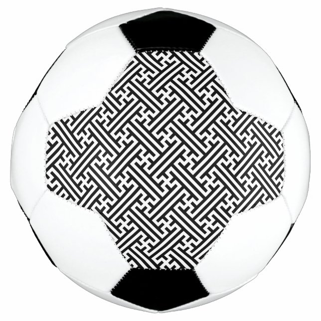 Balón De Fútbol Patrón Sayagata, japonés, negro y blanco (Anverso)