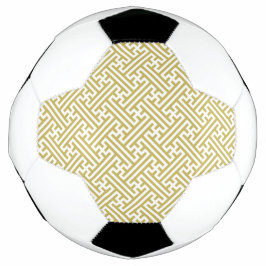 Balón De Fútbol Patrón Sayagata, japonés, oro y blanco