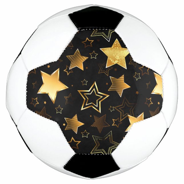 Balón De Fútbol Patrón sin foco con las estrellas doradas (Anverso)