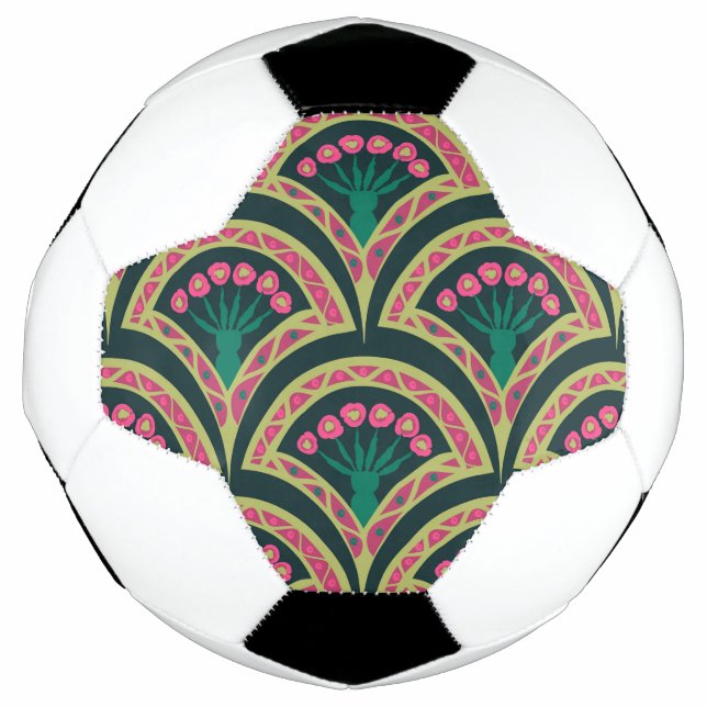 Balón De Fútbol patrón verde en forma de cáscara (Anverso)