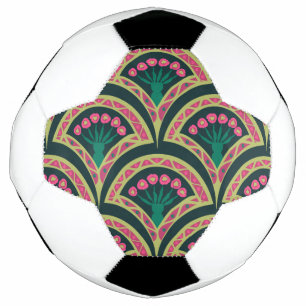 Balón De Fútbol patrón verde en forma de concha
