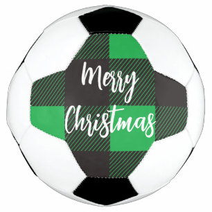 Balón De Fútbol Patrón verde plastificado Feliz Navidad