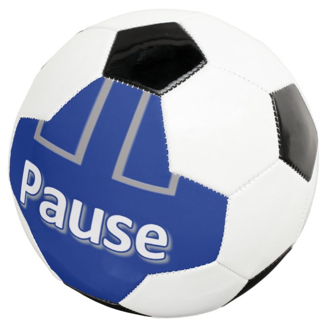 Balón de fútbol pausa azul (Tres cuartos)