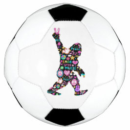 Balón De Fútbol Peace Love Bigfoot Hippie Funny Bigfoot Lover