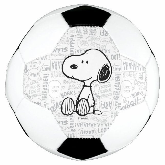 Balón De Fútbol PEANUTS | Snoopy on Black White Comics (Anverso)