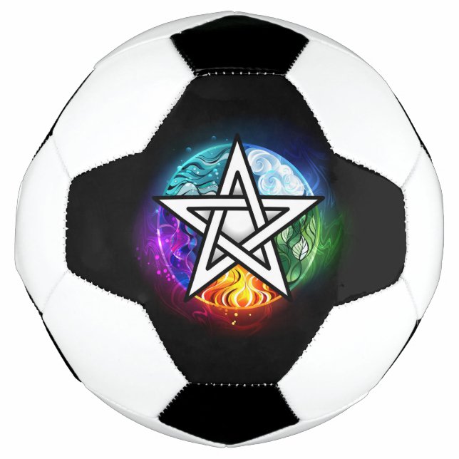 Balón De Fútbol Pentagrama de Wiccan (Anverso)