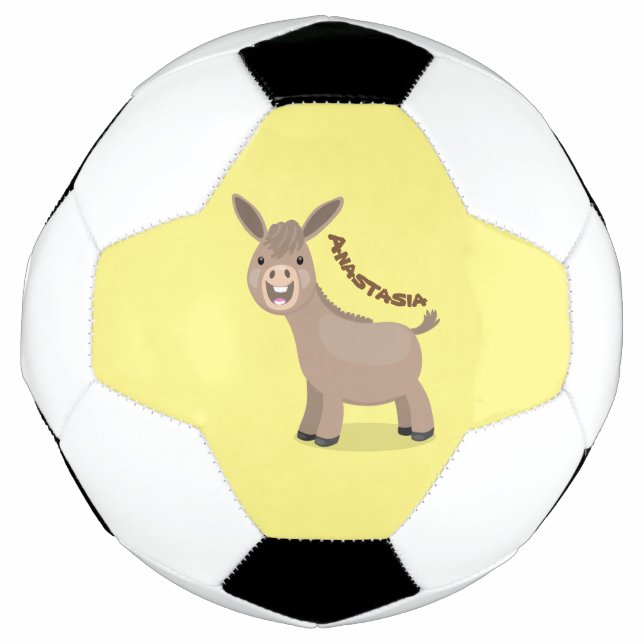 Balón De Fútbol Pequeño y feliz ilustracion de personalizado de bu (Anverso)