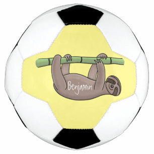 Balón De Fútbol Pereza sonriente suave en el ilustracion personali