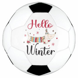 Balón De Fútbol Perrito Adorable Hola Invierno 