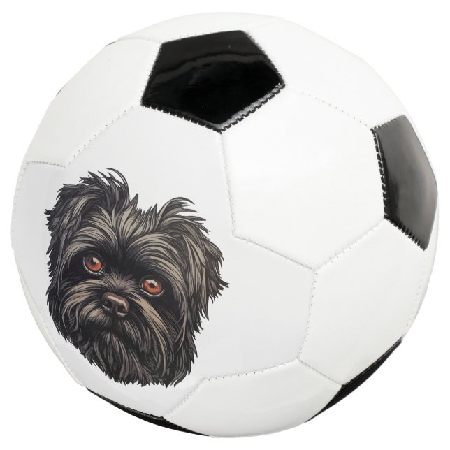 Balón De Fútbol Perro negro Affenpinscher (Tres cuartos)