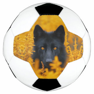 Balón De Fútbol Perro negro con ojos de oro asombrosos