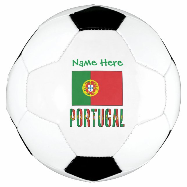 Balón De Fútbol Personalización verde de la bandera portuguesa de  (Anverso)