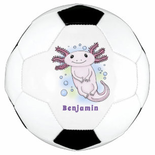 Balón De Fútbol Personalizado axolotópico rosa adorable
