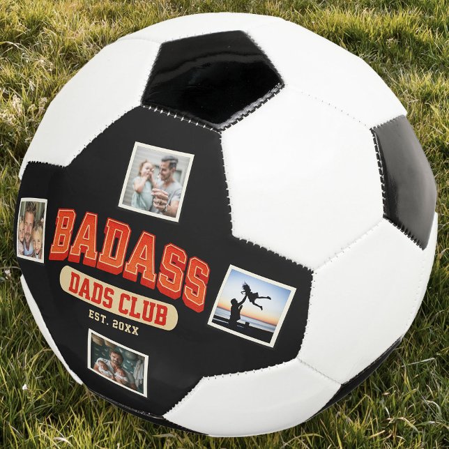 Balón De Fútbol Personalizado Badass Dad Club Retro Collage de fot (Subido por el creador)