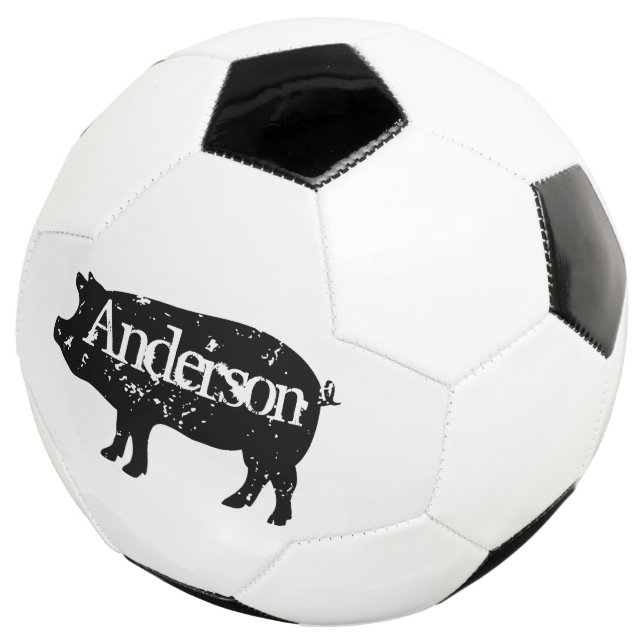 Balón de fútbol personalizado con logo de cerdo ne (Tres cuartos)