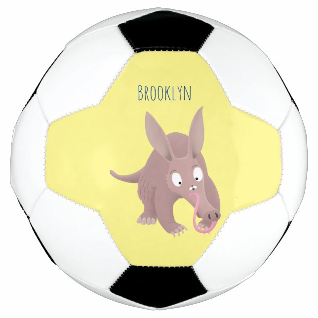 Balón De Fútbol Personalizado de aardvark gracioso (Anverso)