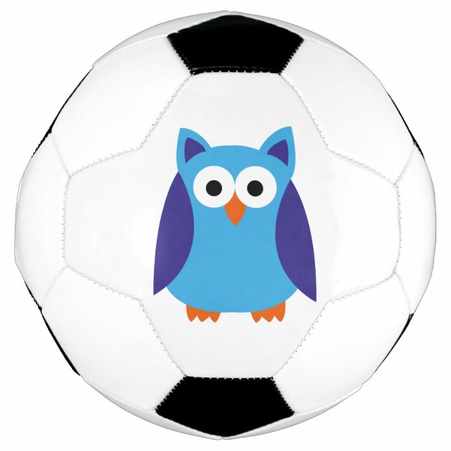 Balón De Fútbol Personalizado de búho azul (Anverso)