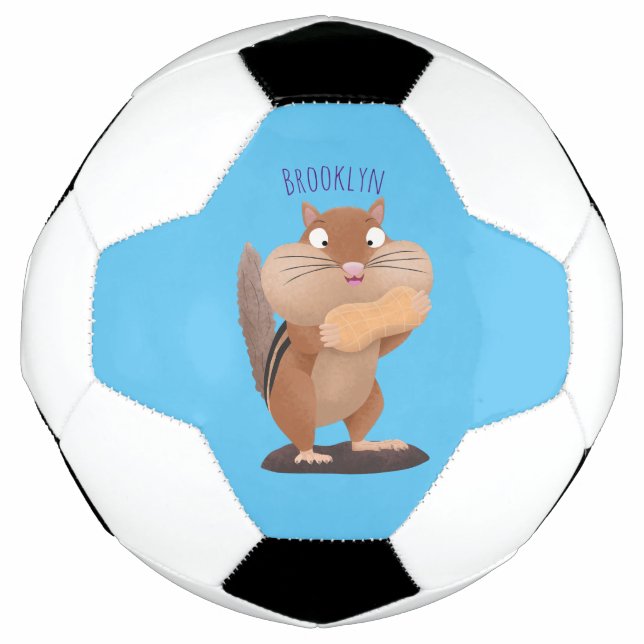 Balón De Fútbol Personalizado de chipmunk de grandes mejillas grac (Anverso)