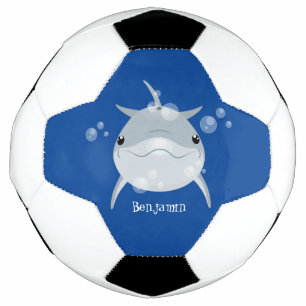 Balón De Fútbol Personalizado de delfín kawaii feliz