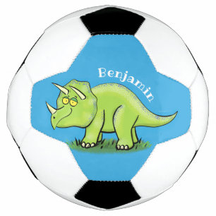 Balón De Fútbol Personalizado de dinosaurios de triceratops verde 