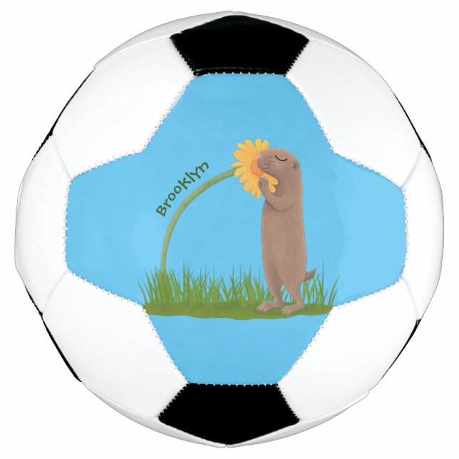 Balón De Fútbol Personalizado de flor de esnifado de perro de prad (Anverso)