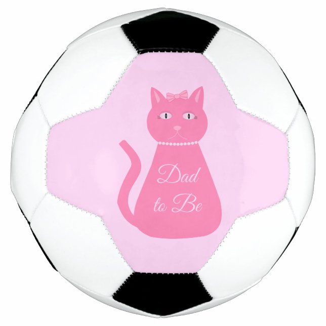Balón De Fútbol Personalizado de gato bebé bonito debe ser papá (Anverso)