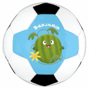 Balón De Fútbol Personalizado de la sandía sonriente alegre