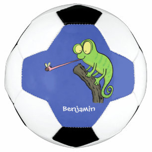 Balón De Fútbol Personalizado de lagarto de camaleón verde lindo