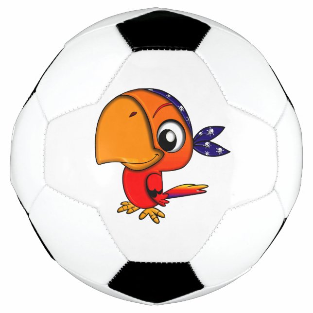 Balón De Fútbol personalizado de loro naranja (Anverso)